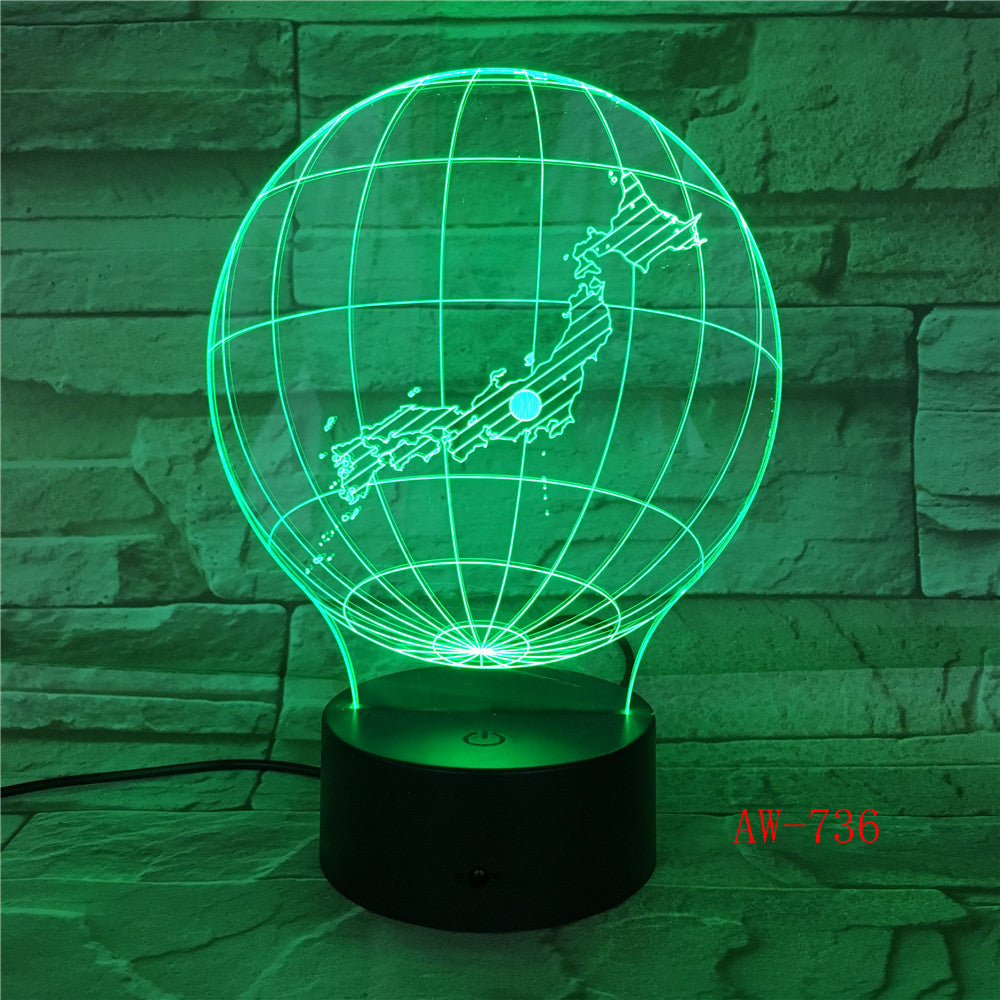 Japan Map 3D Night Light LED Acrylic Stereo Vision Decor Lamp 7 Colors Changing USB Bedroom Night light Desk Table lamp AW-736