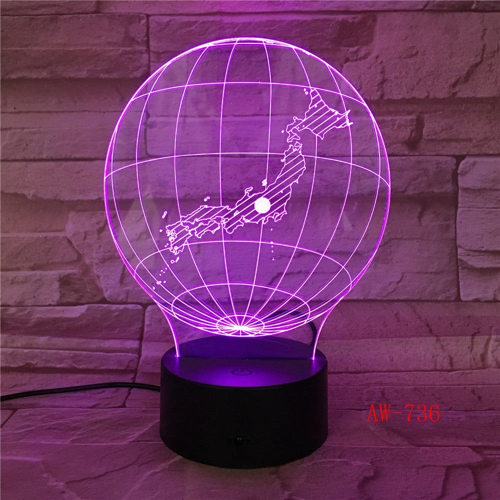 Japan Map 3D Night Light LED Acrylic Stereo Vision Decor Lamp 7 Colors Changing USB Bedroom Night light Desk Table lamp AW-736
