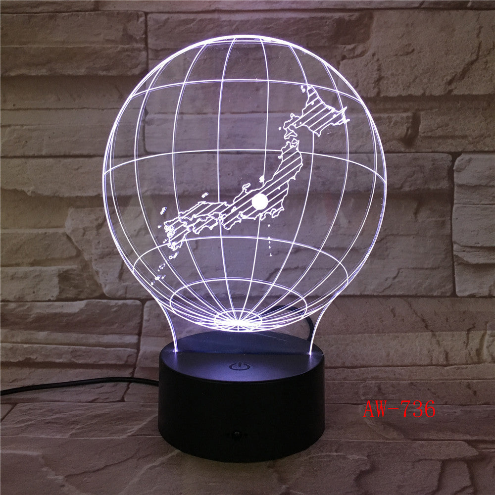 Japan Map 3D Night Light LED Acrylic Stereo Vision Decor Lamp 7 Colors Changing USB Bedroom Night light Desk Table lamp AW-736