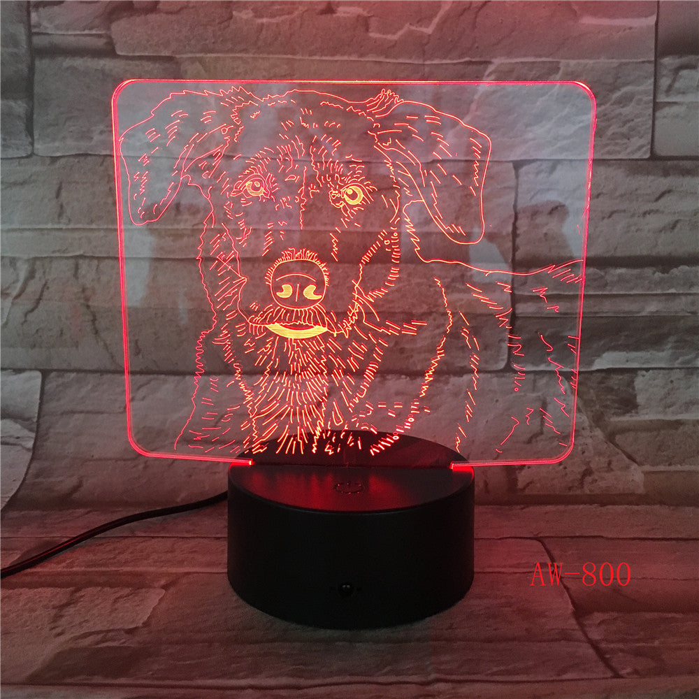 Bulldog Poodle Jack Russell Terrier Rottweiler Dobermann 3D Visual Illusion Lamp Kids Night Light Dog Style Lamp AW-800