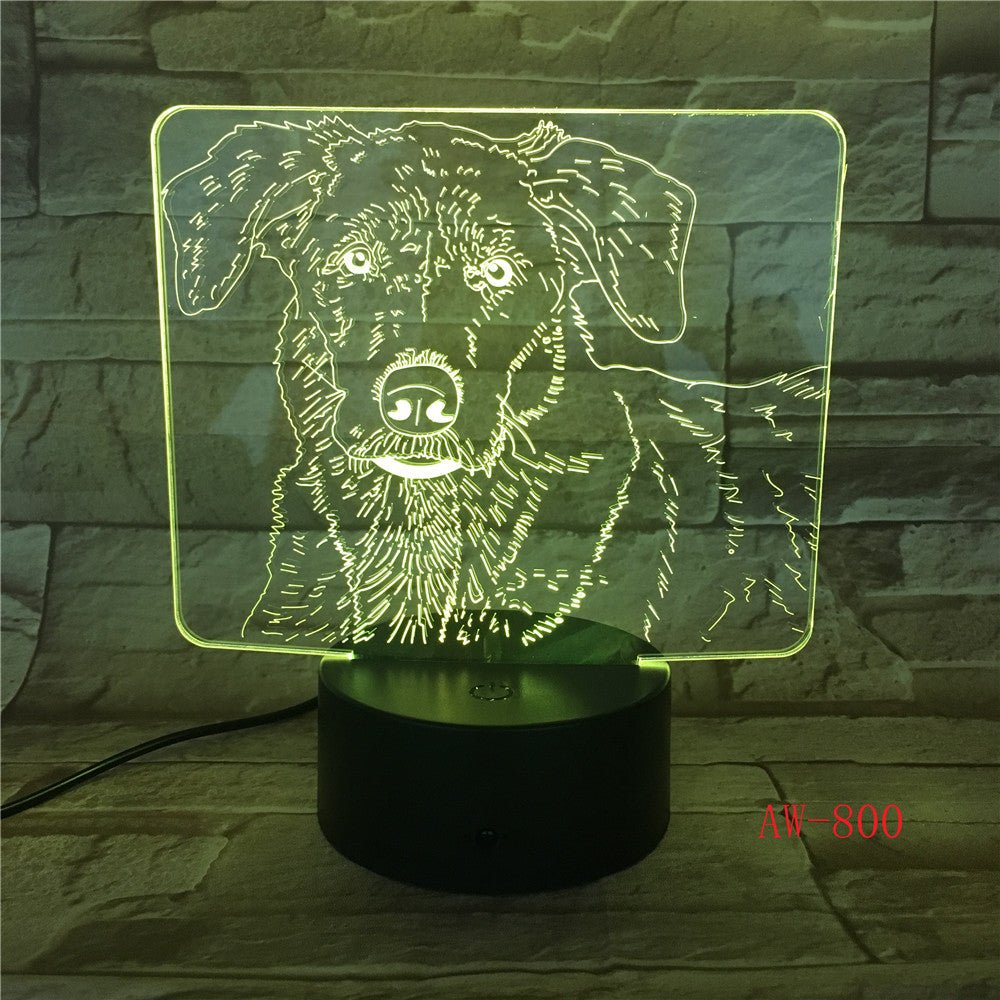 Bulldog Poodle Jack Russell Terrier Rottweiler Dobermann 3D Visual Illusion Lamp Kids Night Light Dog Style Lamp AW-800