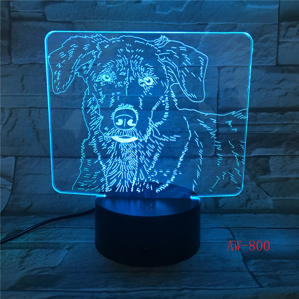 Bulldog Poodle Jack Russell Terrier Rottweiler Dobermann 3D Visual Illusion Lamp Kids Night Light Dog Style Lamp AW-800