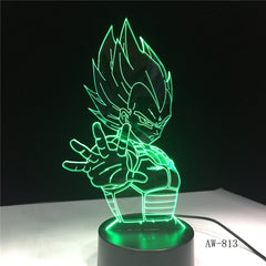 Dragon Ball Super Saiyan God Goku Action Figures 3D Illusion Table Lamp 7 Color Changing Night Light Boy Child Kids Gifts AW-813