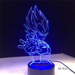 Dragon Ball Super Saiyan God Goku Action Figures 3D Illusion Table Lamp 7 Color Changing Night Light Boy Child Kids Gifts AW-813