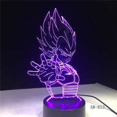 Dragon Ball Super Saiyan God Goku Action Figures 3D Illusion Table Lamp 7 Color Changing Night Light Boy Child Kids Gifts AW-813