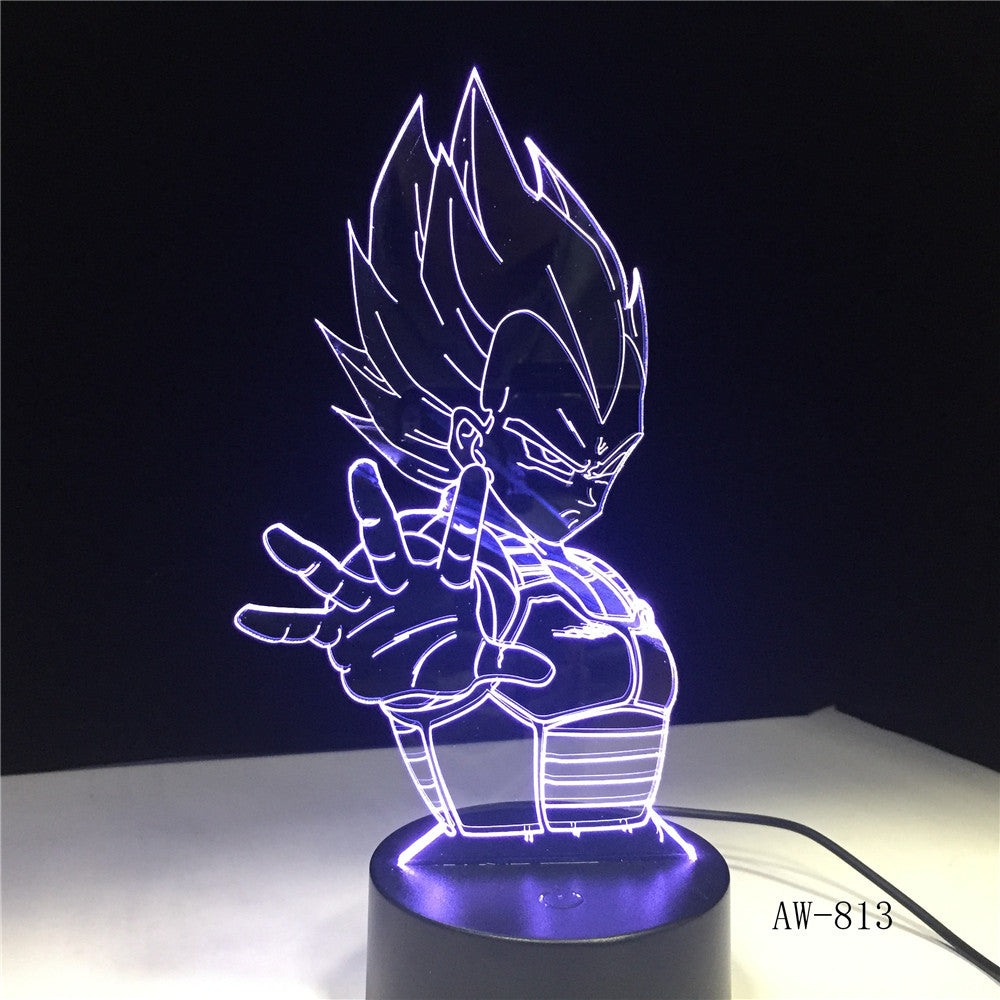 Dragon Ball Super Saiyan God Goku Action Figures 3D Illusion Table Lamp 7 Color Changing Night Light Boy Child Kids Gifts AW-813