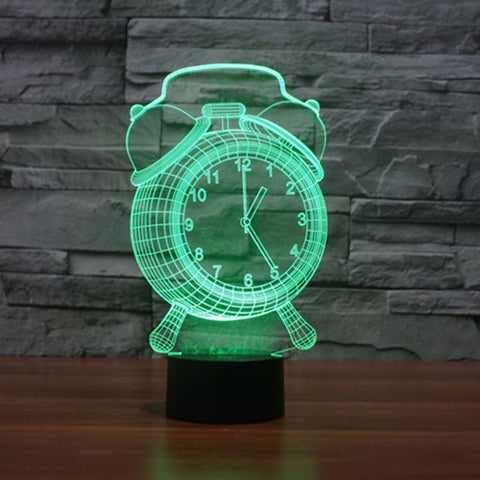 Alarm Clock - 3D Optical Illusion LED Lamp Hologram - The 3D Lamp™ - Copyright