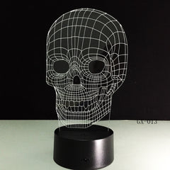 Traditional 3D Skull Light Desk Table Bedroom Lamp RC Toy Kid Night Sleep Baby Sleeping Nightlight Home Party Decor Gifts GX-013