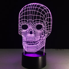 Traditional 3D Skull Light Desk Table Bedroom Lamp RC Toy Kid Night Sleep Baby Sleeping Nightlight Home Party Decor Gifts GX-013