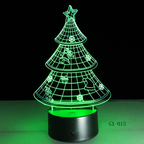 7 Colors Acrylic 3D Night Light Merry Christmas Tree LED Light Decor for Bedroom Touch Remote Switch Lamp Decor Lamp GX-015