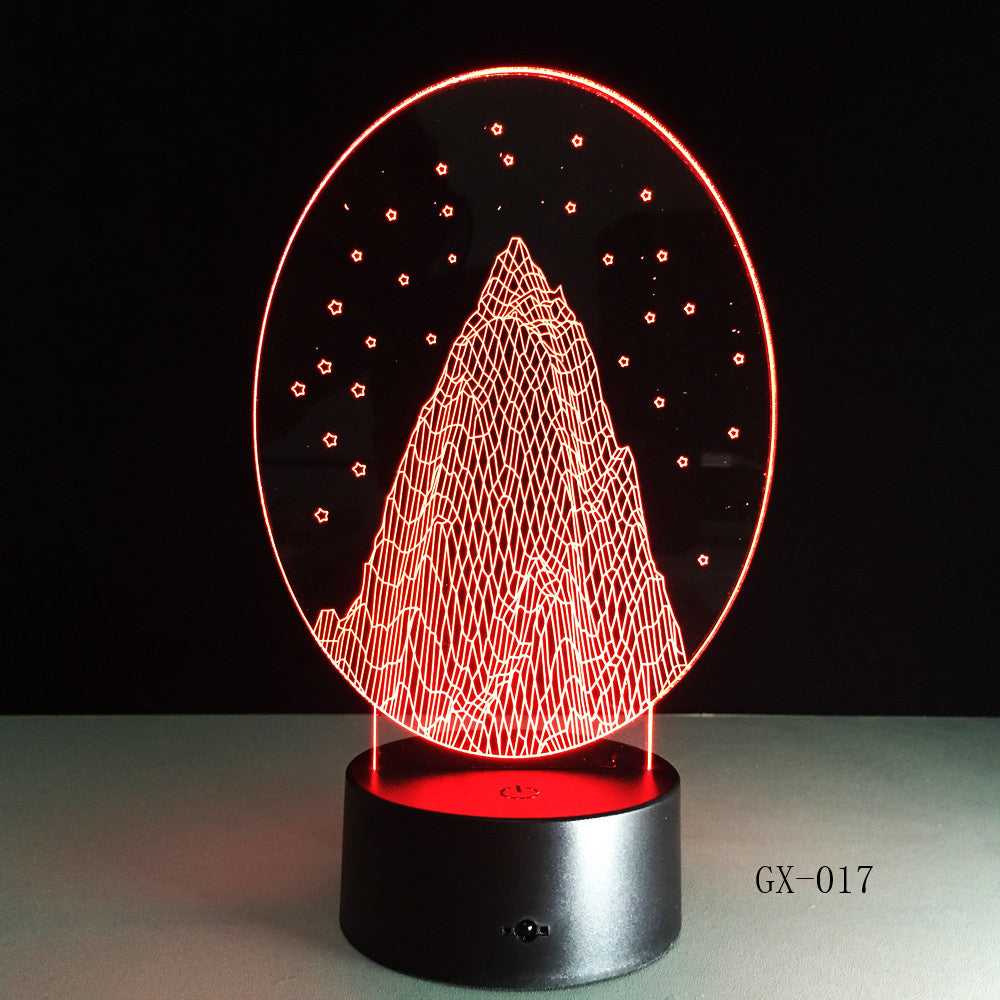 Wholesale Snow Mountain 3D led Nightlight Usb Lamp Customize Touch Acrylic Lamp Kids Room Led Lamp Drop Shipping Service GX-017