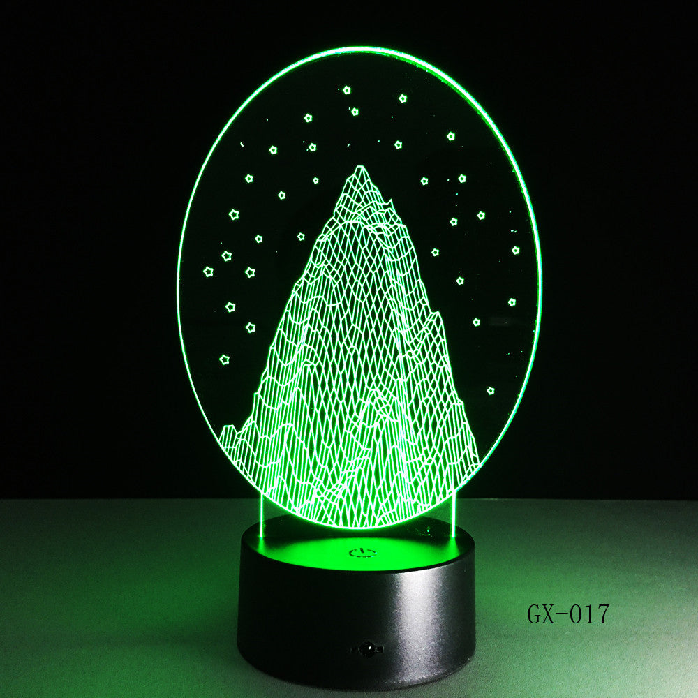 Wholesale Snow Mountain 3D led Nightlight Usb Lamp Customize Touch Acrylic Lamp Kids Room Led Lamp Drop Shipping Service GX-017