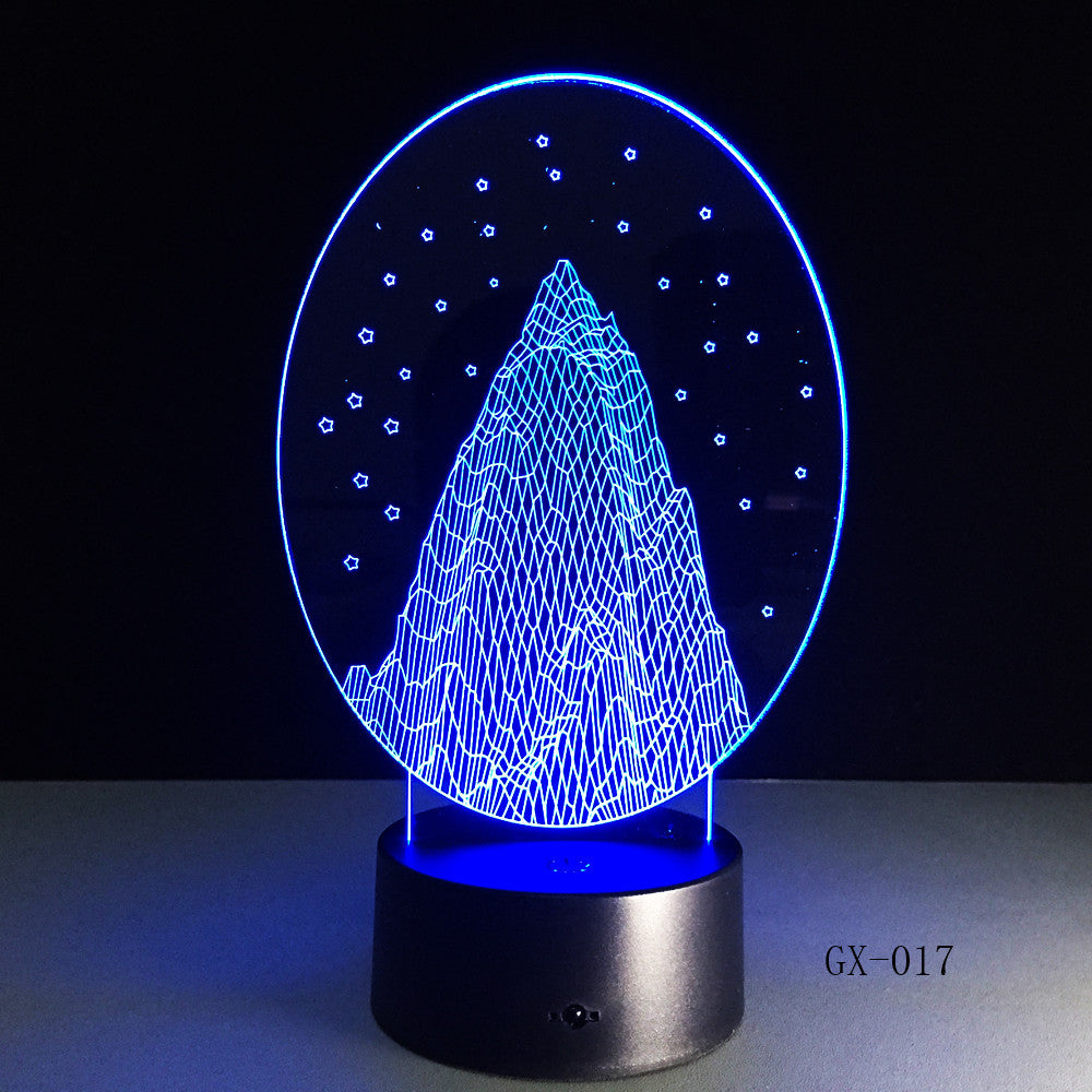 Wholesale Snow Mountain 3D led Nightlight Usb Lamp Customize Touch Acrylic Lamp Kids Room Led Lamp Drop Shipping Service GX-017