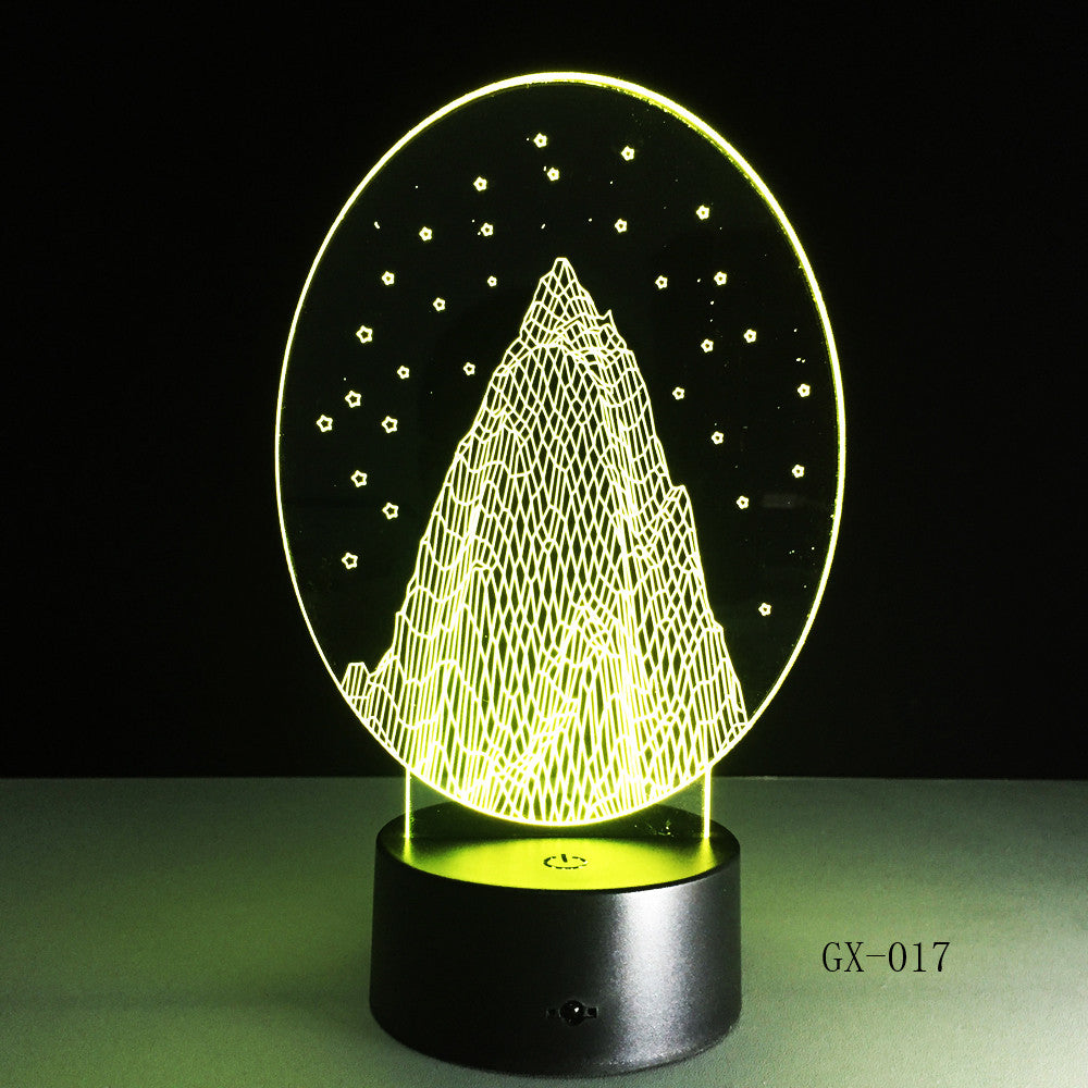 Wholesale Snow Mountain 3D led Nightlight Usb Lamp Customize Touch Acrylic Lamp Kids Room Led Lamp Drop Shipping Service GX-017