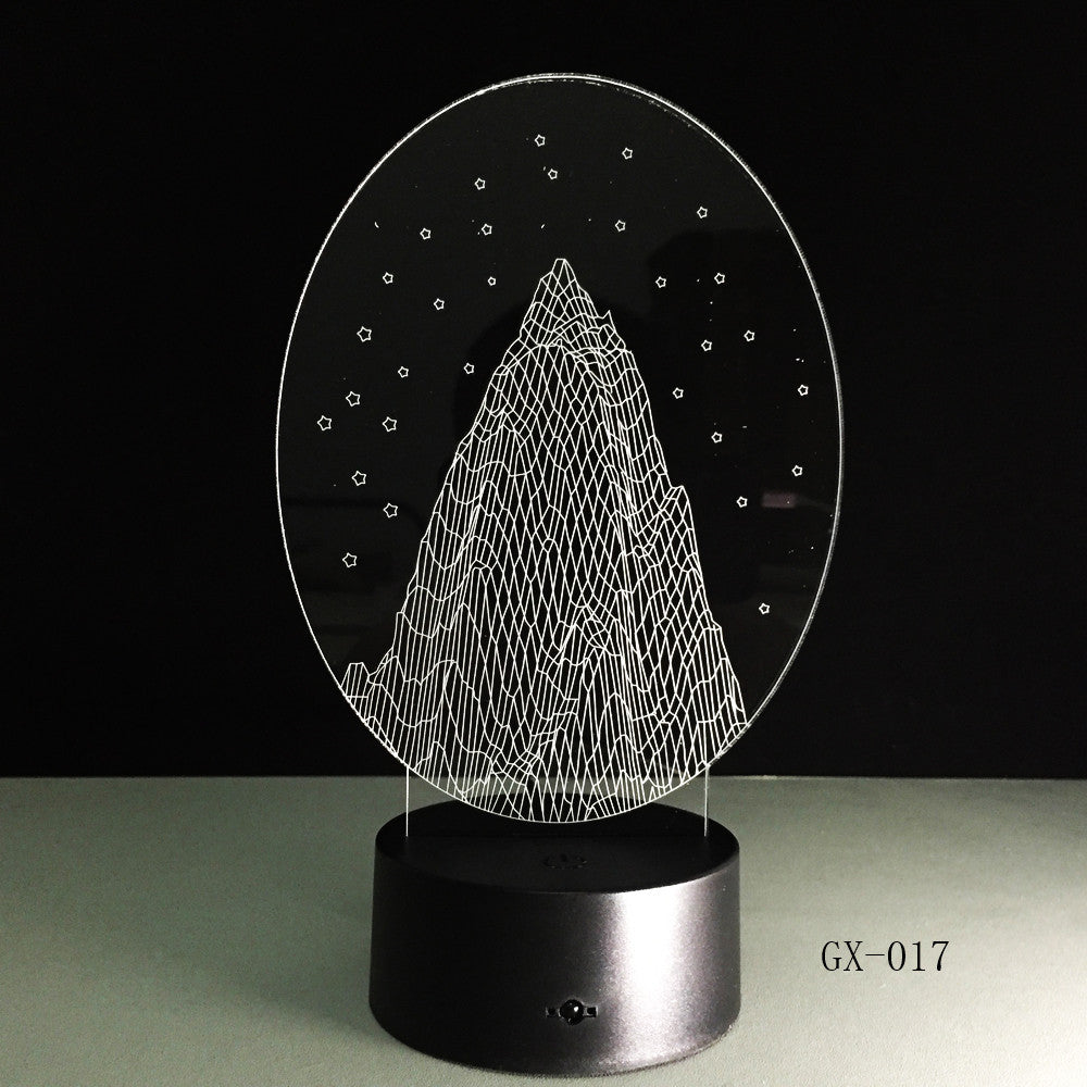 Wholesale Snow Mountain 3D led Nightlight Usb Lamp Customize Touch Acrylic Lamp Kids Room Led Lamp Drop Shipping Service GX-017