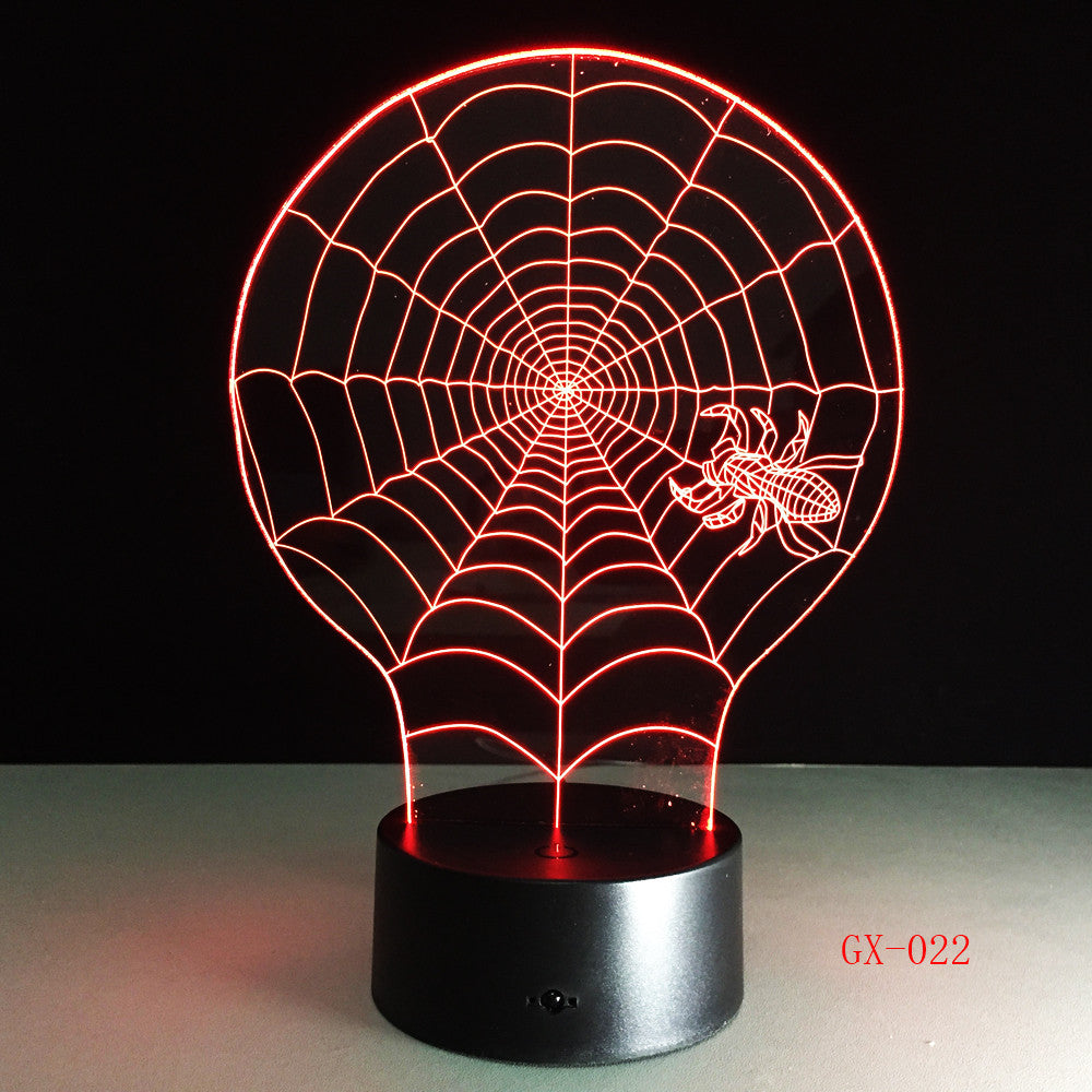 Spider Nordic Home Night Light Decorative 3d Lamp Stereo Vision Led Gift Light Fixtures Kids Room Led Lights Lamp GX-022