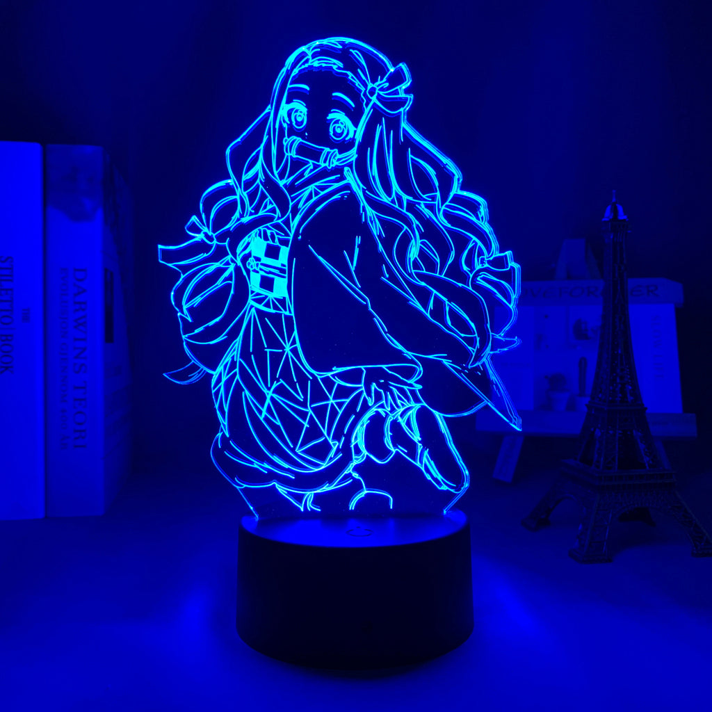 Kimetsu No Yaiba Nezuko Kamado Anime Figure 3D LED Night Lamp Home Decor Children's Festival Birthday gifts USB link Charging Neon Lights