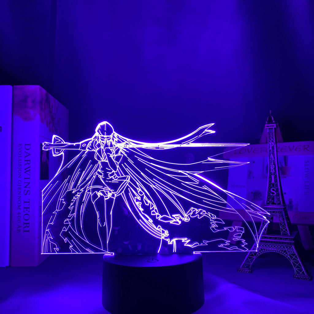 Acrylic Led Night Light Lamp Anime Akame Ga Kill for Bedroom Deco Light Manga Birthday Gift Akame Ga Kill Anime 3d Light Esdeath