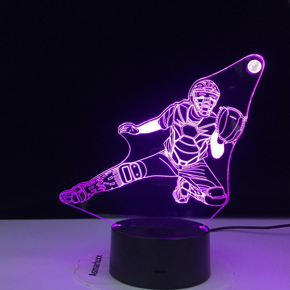 Baseball 3D Visual Lamp Colors Optical Illusion Touch Table Desk LED Night Light Great Kids Gift Home Decoration Dropshipping