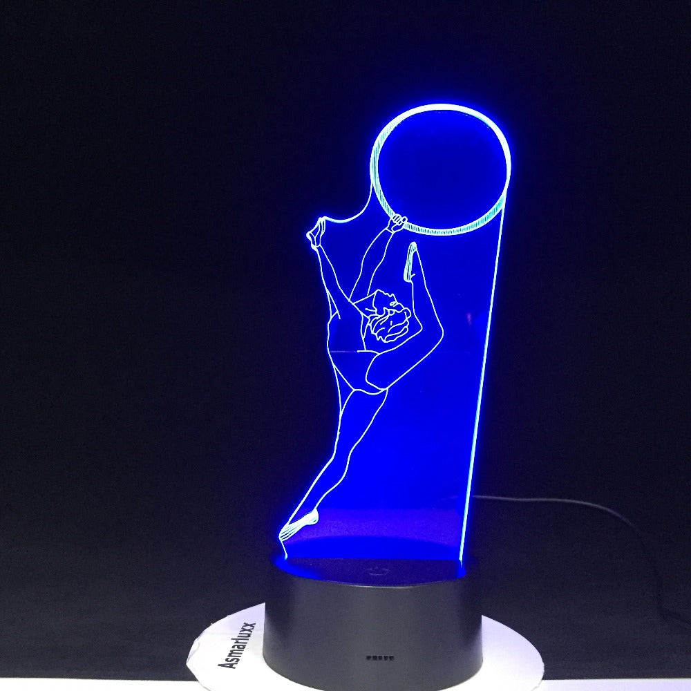 Dancing Girl 3D Dance Ball Moden Led Nightlight 7 Colors Changing Desk Lamp Usb Creative Lighting Fixture Home Decor Gifts 1709