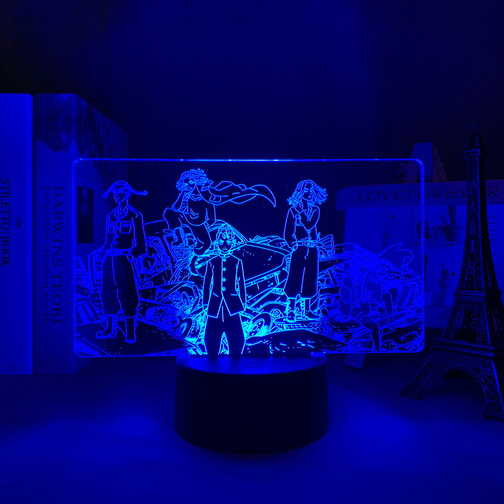 Tokyo Revengers 3D LED Lamp Anime Figure High Bedroom Desk Decoration Small Night Light for Children's Festival Birthday Gifts Neon Lights With Remote