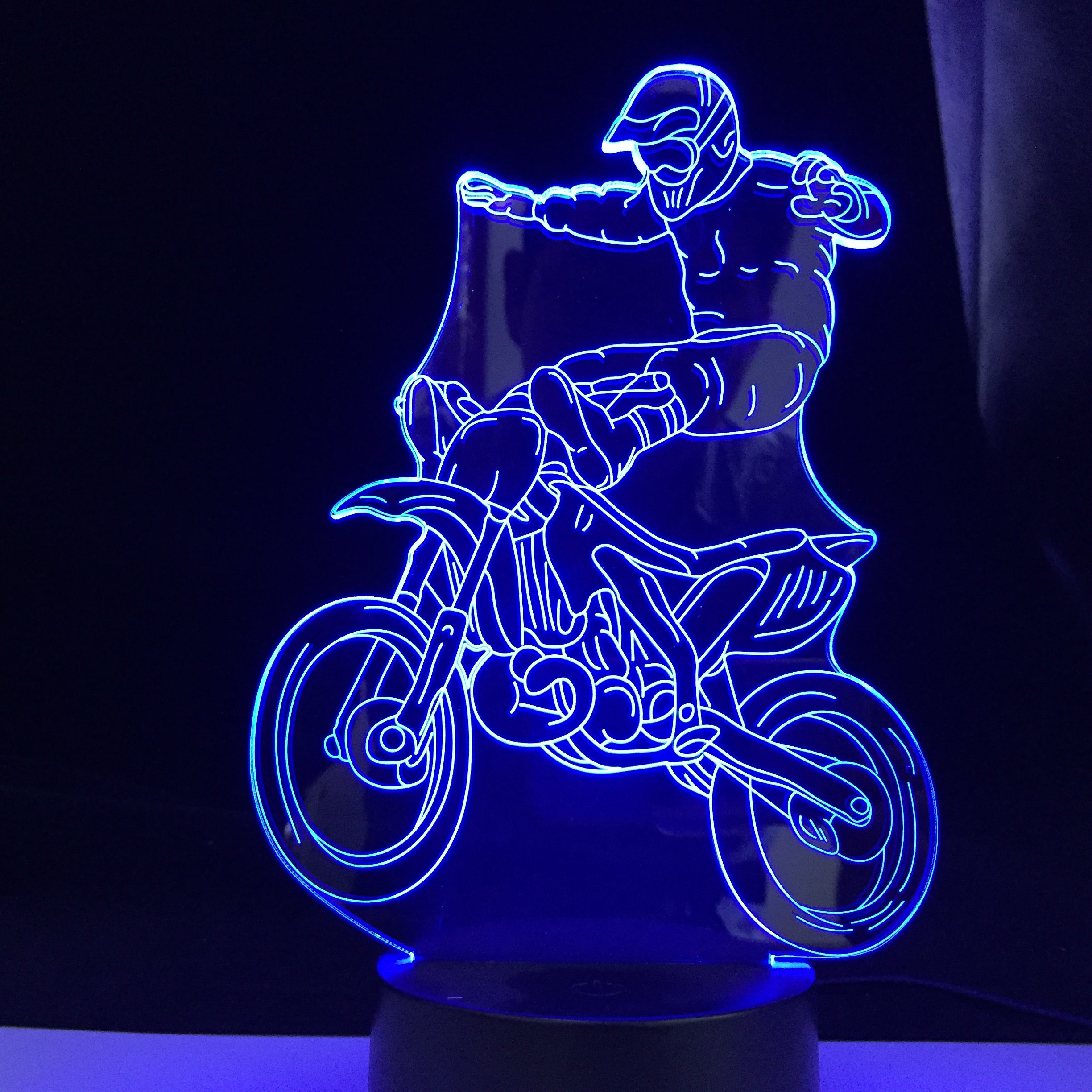 Motor Motorcycle Motorbike LED 3D Illusion Visual Night Light Creative Bedroom Decoration Light Novelty Lamp Kids Gift Souvenir