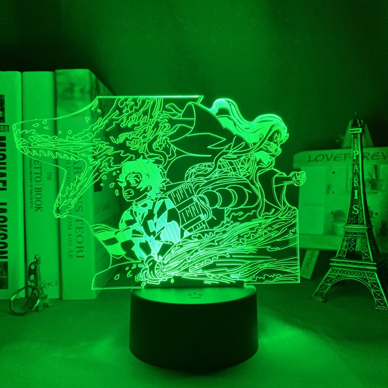 Anime Figure 3D Night light Kimetsu No Yaiba Tanjiro X Nezuko Multiple Color Changes With Remote Control Children's Festival Birthday gifts
