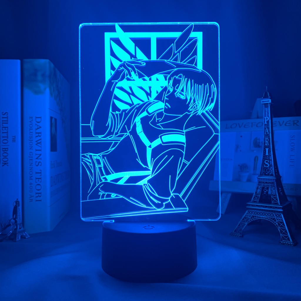 Acrylic 3d Lamp Levi Ackerman Anime Attack on Titan for Home Room Decor Light Child Gift Captain Levi Ackerman LED Night Light