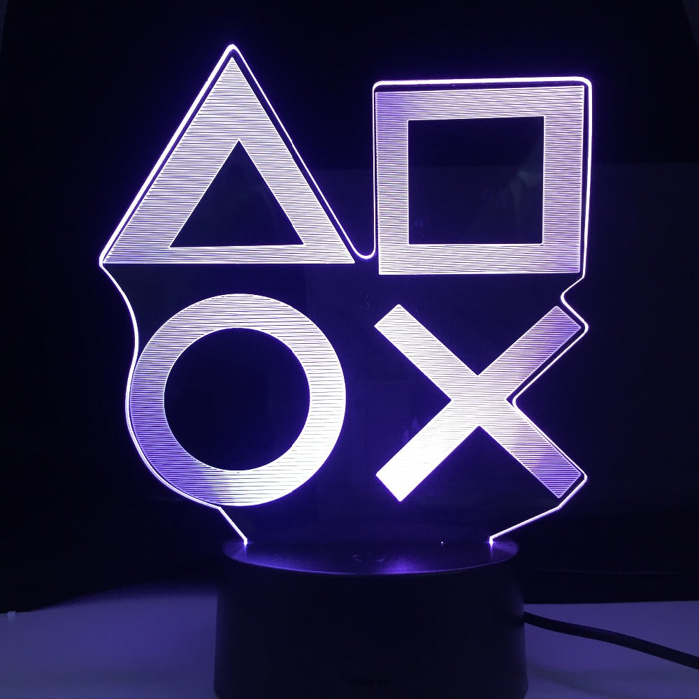 Console Icon Logo Gaming Room Desk Setup Lighting Decor LED Night Lamp on the table Game Sensor Light Gift for Kids Bedside