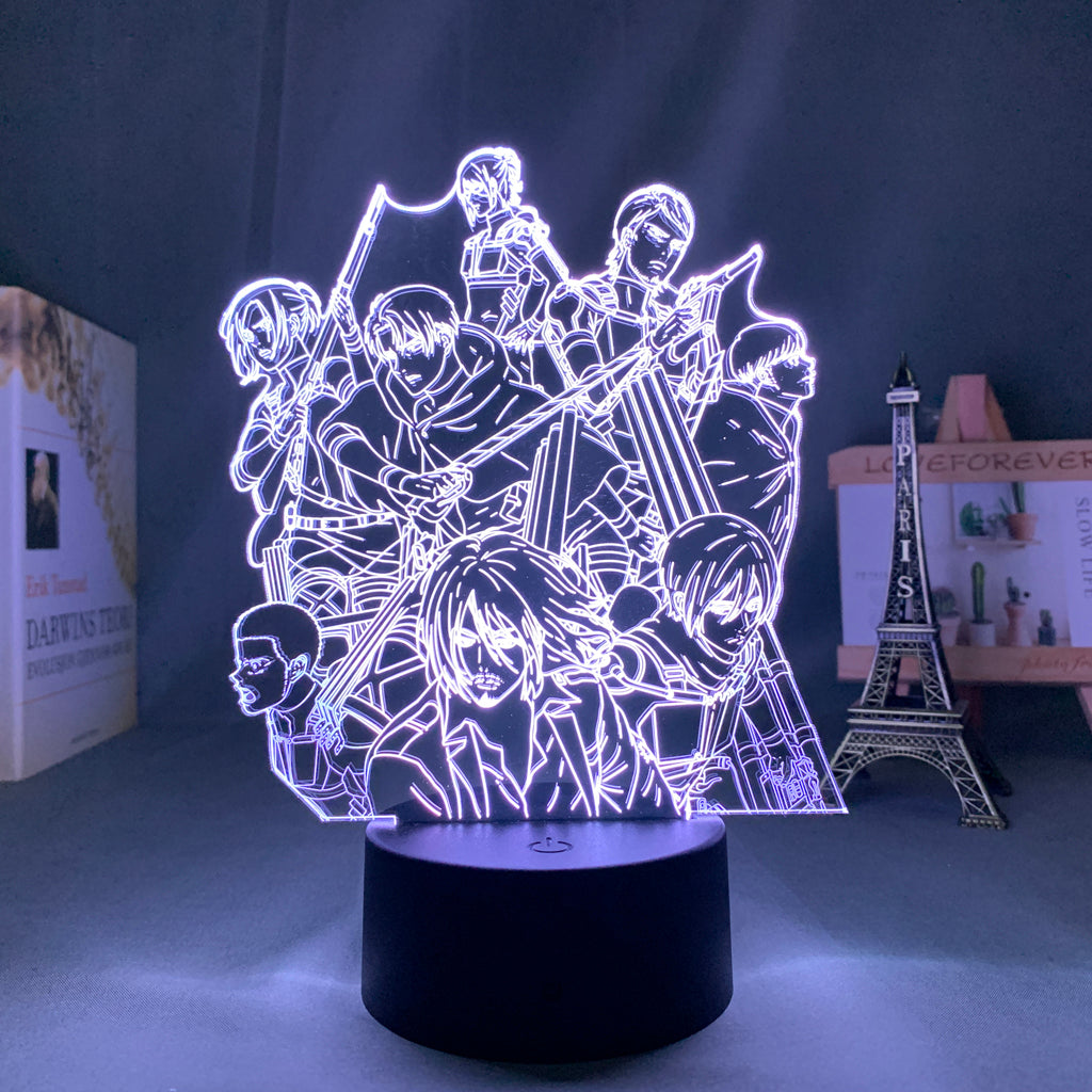 Anime Led Light Attack on Titan Wallpaper Group for Kid Bedroom Decoration Child Birthday Gift Manga AOT Attack on Titan 3d Lamp