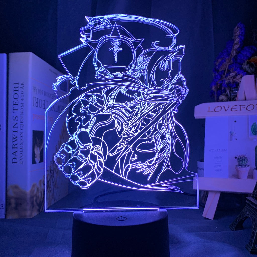 Manga Fullmetal Alchemist Edward Elric Figure Night Light Led Color Changing Kids Bedroom Decorative Nightlight Usb Desk 3d Lamp