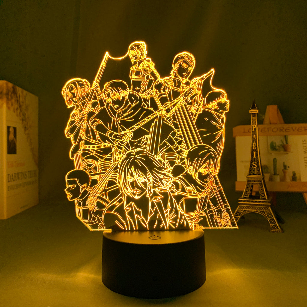 Anime Led Light Attack on Titan Wallpaper Group for Kid Bedroom Decoration Child Birthday Gift Manga AOT Attack on Titan 3d Lamp