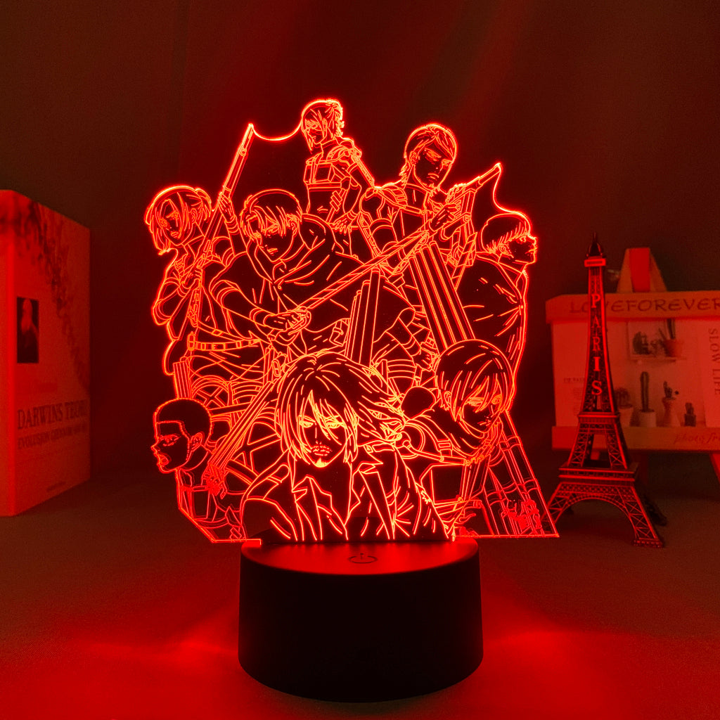 Anime Led Light Attack on Titan Wallpaper Group for Kid Bedroom Decoration Child Birthday Gift Manga AOT Attack on Titan 3d Lamp