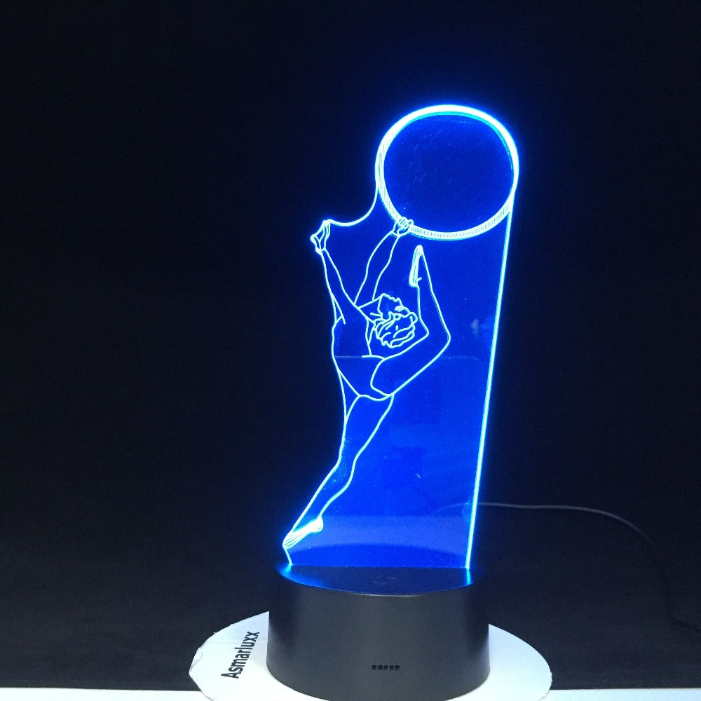 Dancing Girl 3D Dance Ball Moden Led Nightlight 7 Colors Changing Desk Lamp Usb Creative Lighting Fixture Home Decor Gifts 1709