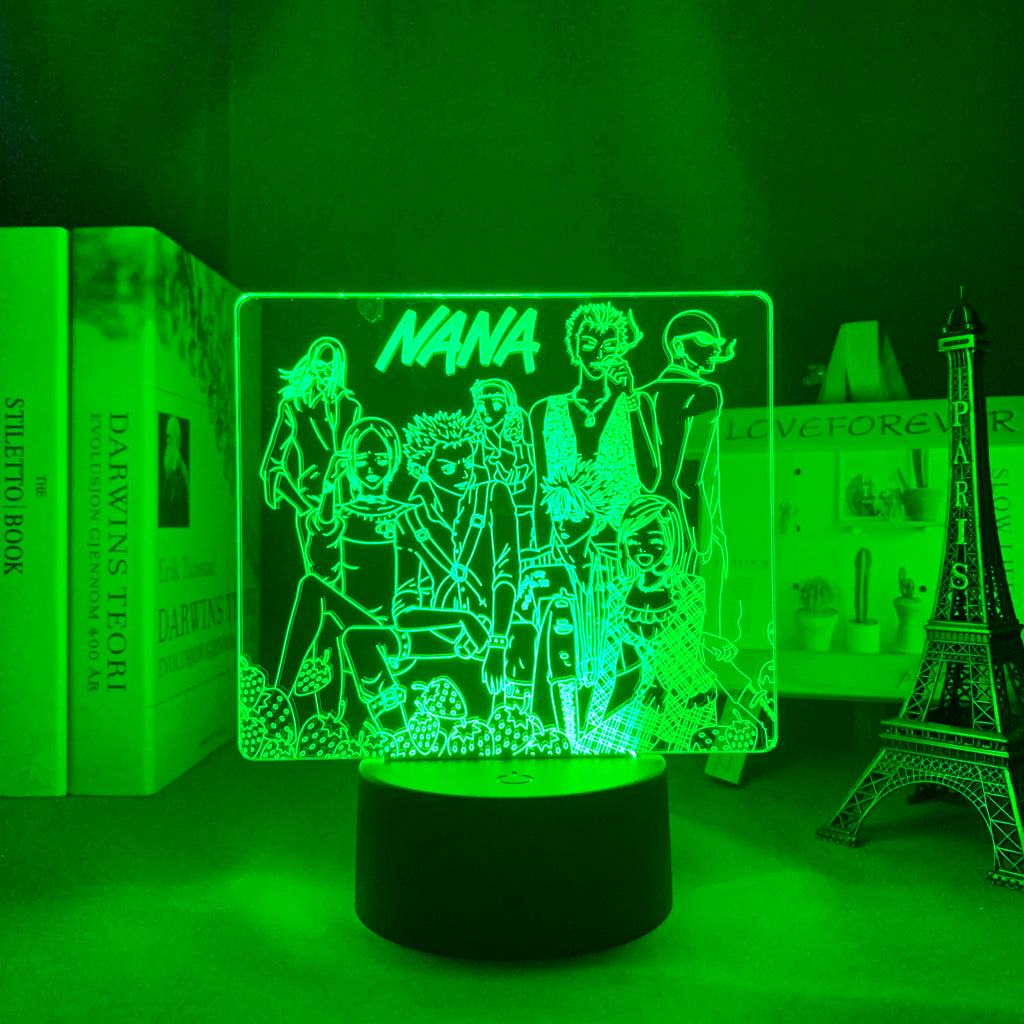 Manga Nana Group 3D LED Lamp Anime Figure Bedroom Desk Decoration Small Night Light for Children's Festival Birthday Gifts Neon Lights With Remote
