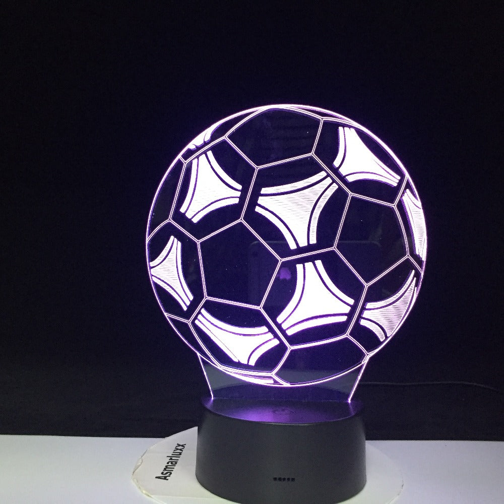 11.11 Deal Football Soccer Shape 3D LED Night Light for Office Home Room Decoration Child Boys Baby Nightlight Table Lamp Gift