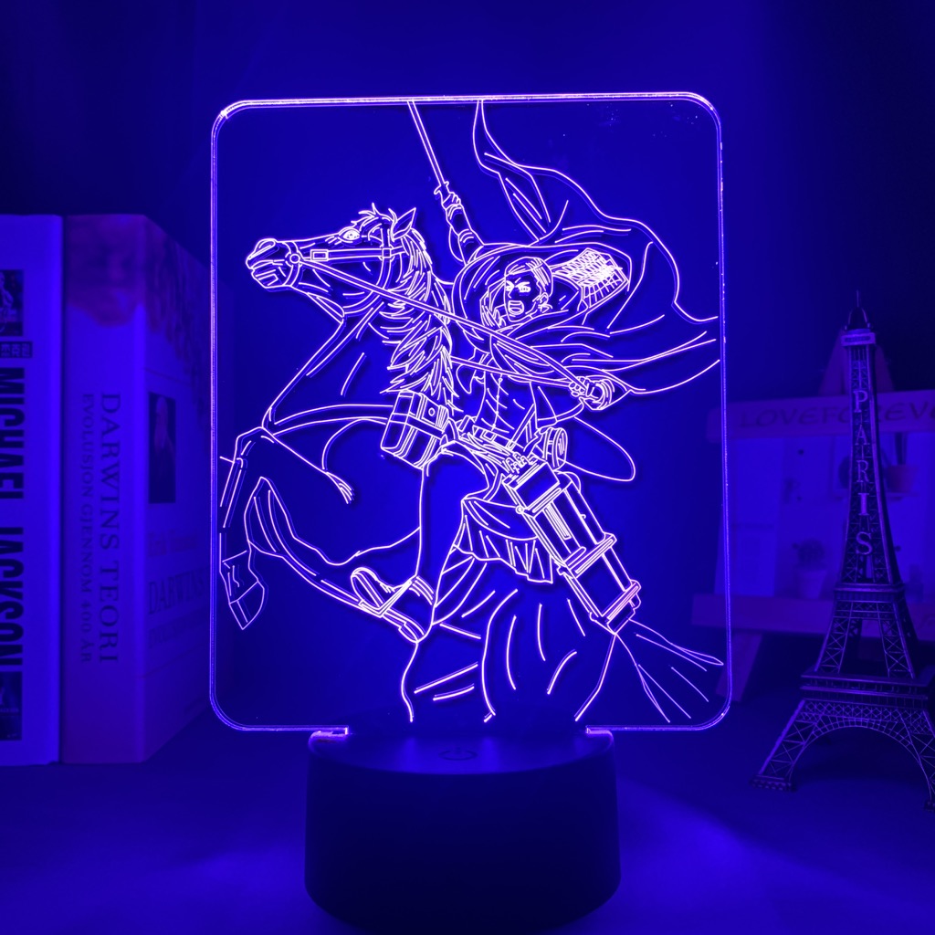 Anime Attack on Titan 3d Lamp Erwin Smith Light for Bedroom Decoration Kids Gift Attack on Titan LED Night Light Erwin Smith