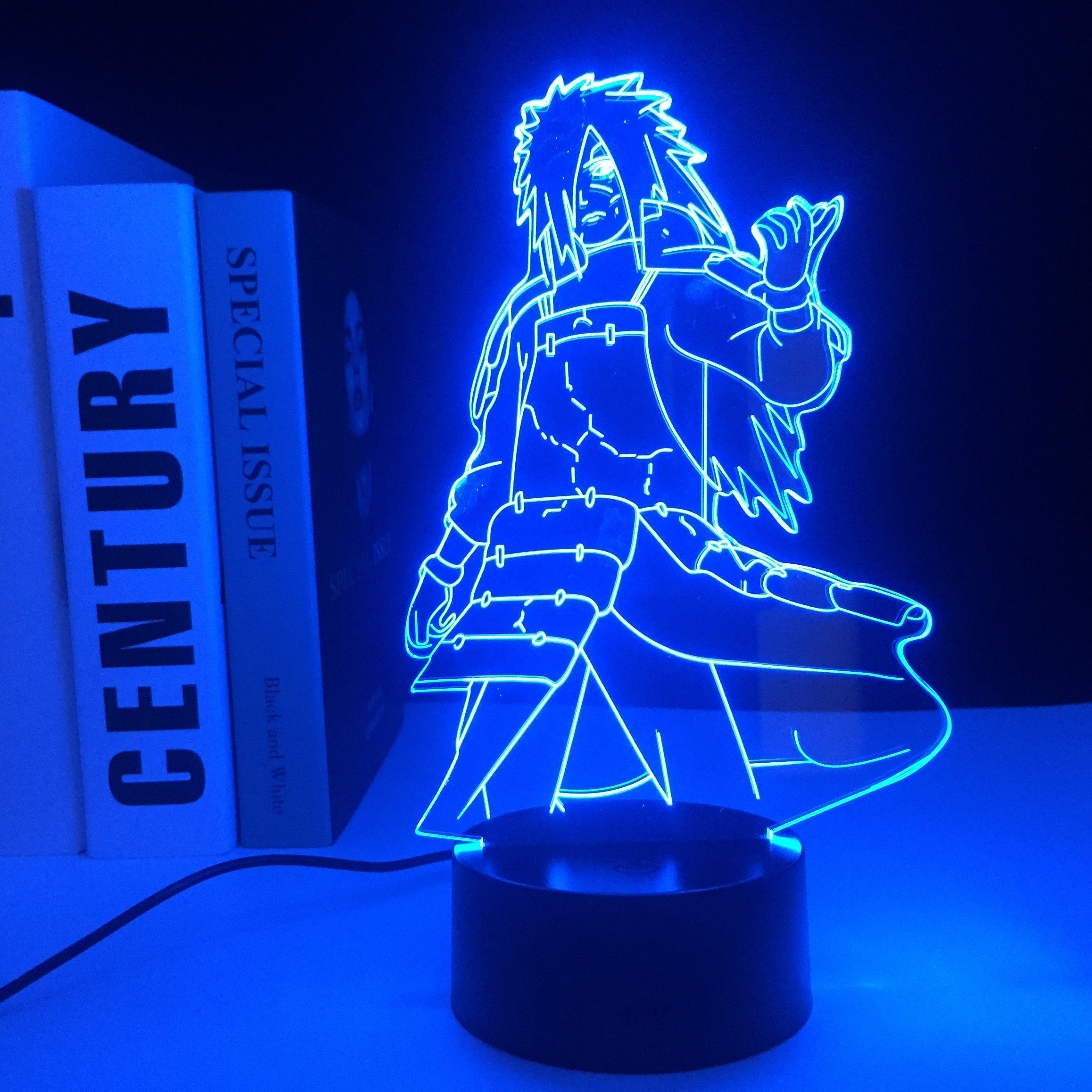 Anime Figure Madara 3D LED Night Light Home Decor Children's Festival Birthday gifts USB Link Charging 7 Color Changes With Remote Control Neon Lamp
