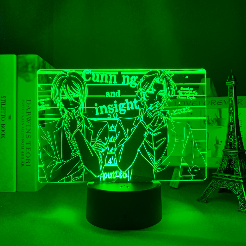 3D LED Lamp Anime Figure Manga Moriarty The Patriot Led Bedroom Desk Decoration Small Night Light for Children's Festival Birthday Gifts