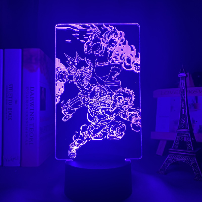 Anime Led Night Light My Hero Academia Izuku for Bedroom Decor Birthday Gift Manga My Hero Academia Shoto 3d Light Bakugo