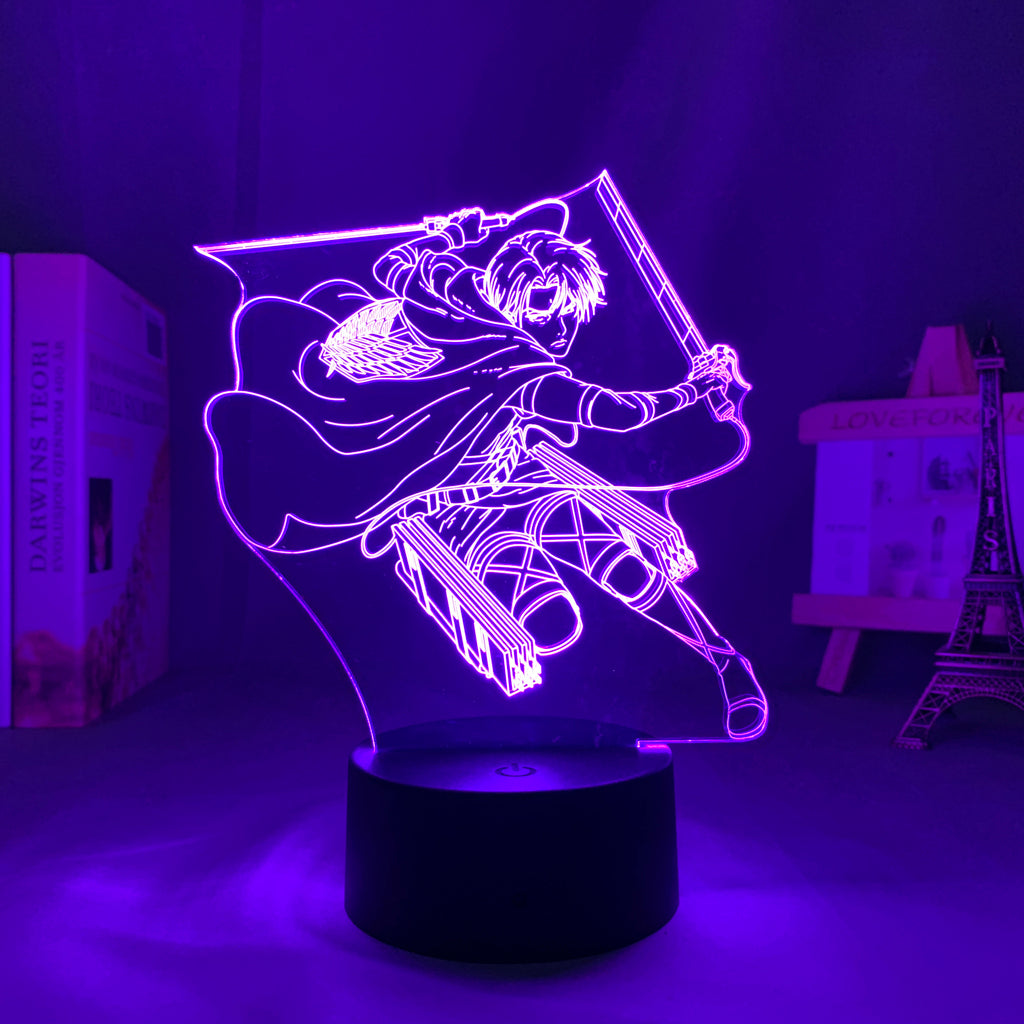 Anime Attack on Titan Levi Ackerman Led Night Light Lamp for Bedroom Decoration Kids Gift Attack on Titan Table 3d Lamp AOT Levi