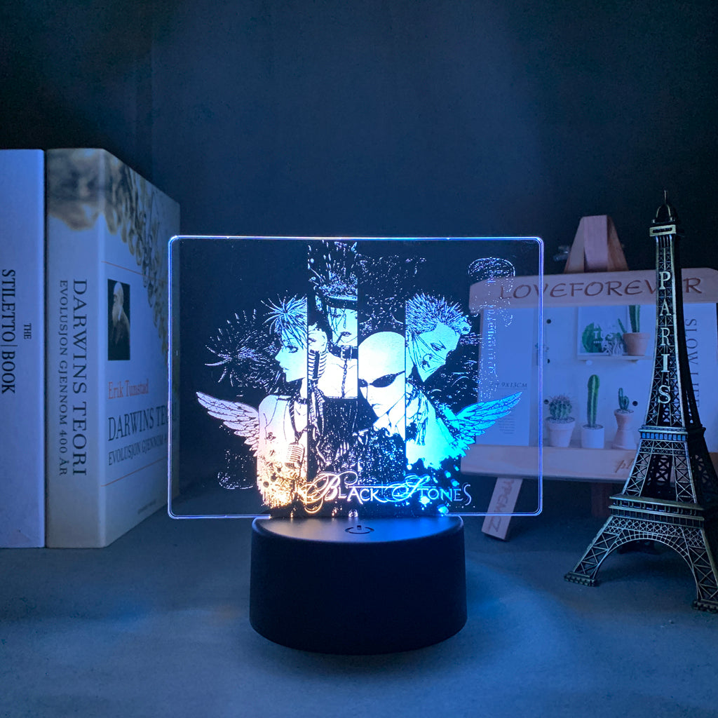 3D LED Lamp Anime FigureNANA Black Stone Bedroom Desk Decoration Small Night Light for Children's Festival Birthday Gifts Neon Lights With Remote