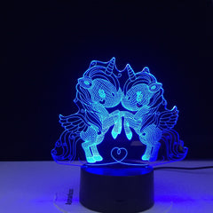 Unicorn Team Lamp Night Light 3D Led Lamp Night Light LED Night Light Decor Led light Lamp Led Touch Light Child Lamp Dropshping