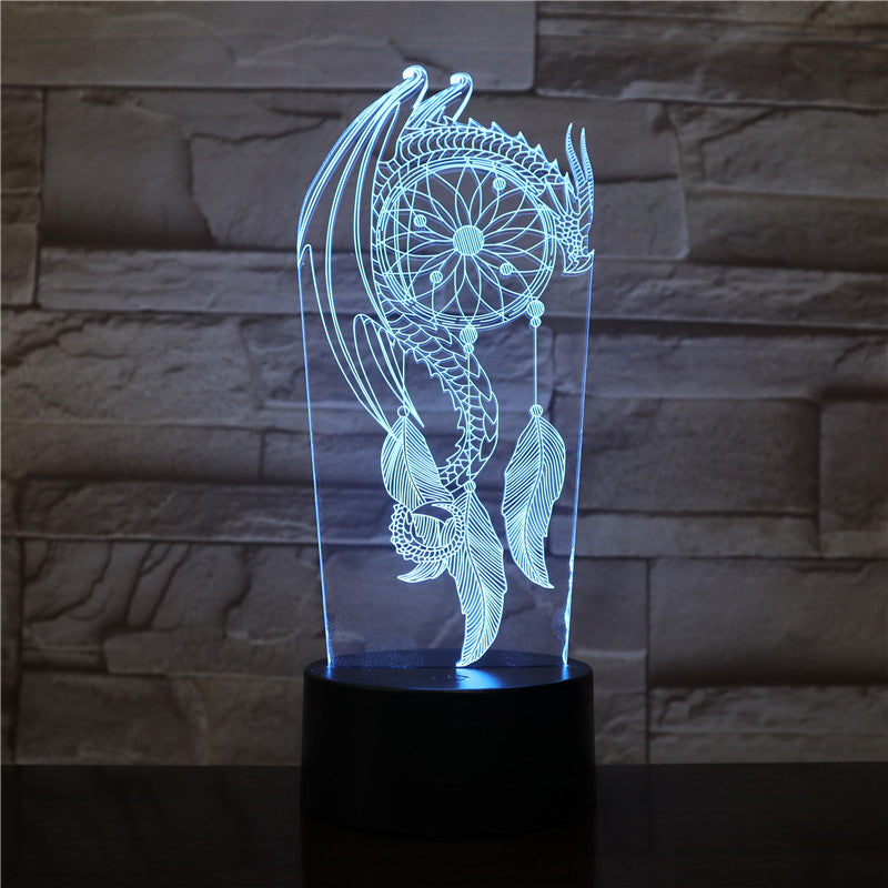 Valentine Wind Chimes Table Lamp Switch Dream Catcher 3D Drop Touch Night Light Bedroom Party Desk Decor Lamp Girls xmas Gift