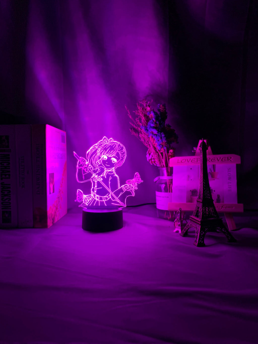 Anime Demon Slayer Tsuyuri Kanawo Figure Led Night Light for Girls Room Decor Nightlight Kimetsu No Yaiba Gift Table 3d Lamp