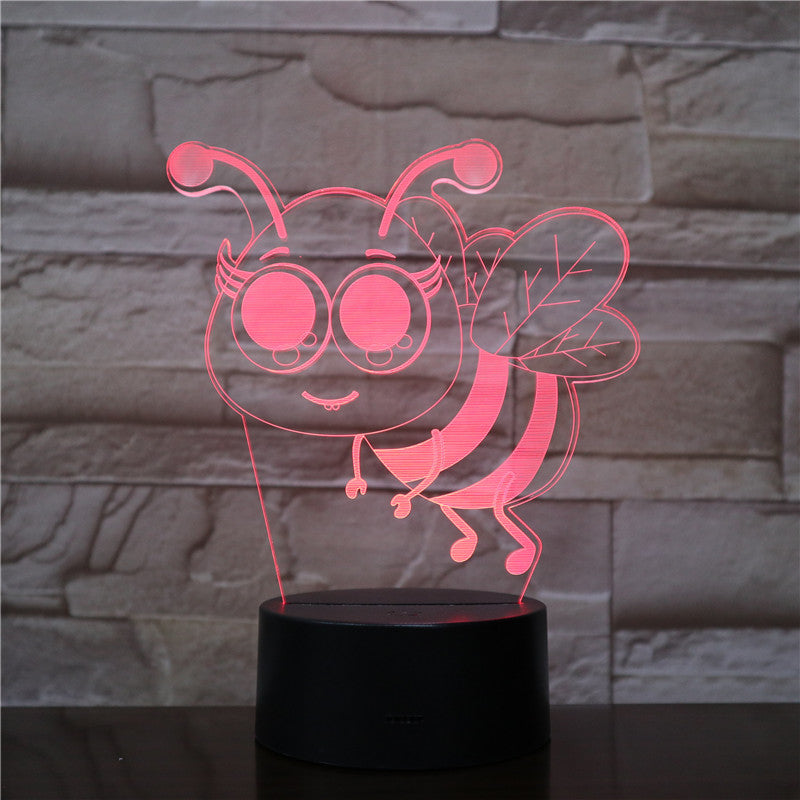 Bee 7/16 Colors Chang 3D LED Night Light Sleep Bedroom Decor Lamp Love Valentines Gift 3D-2043 Dropshipping