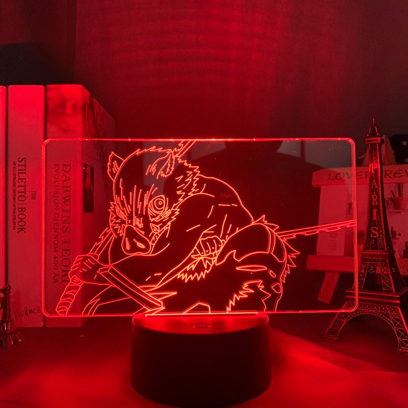 Kimetsu No Yaiba Inosuke Hashibira Small Night Light for Kids Home Decor USB link Charging Neon Lights 3D LED Lamp Anime