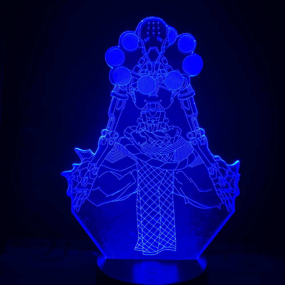 Hero Tekhartha Zenyatta Adventurer 3D Illusion Overwatch Wandering Mechanical Monks 3d Lamp for Boy Kid Gift Led Night Light