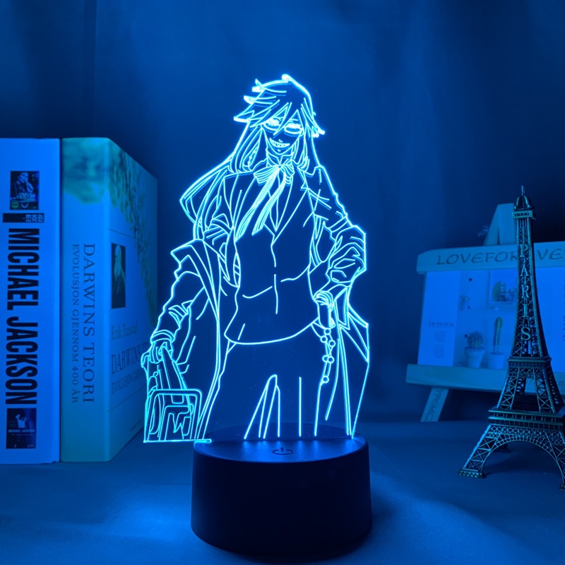 Black Butler Grell Sutcliff Led Night Light for Bedroom Decor Gift Nightlight Anime Table 3d Lamp Grell Sutcliff Black Butler