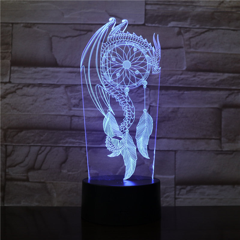 Valentine Wind Chimes Table Lamp Switch Dream Catcher 3D Drop Touch Night Light Bedroom Party Desk Decor Lamp Girls xmas Gift